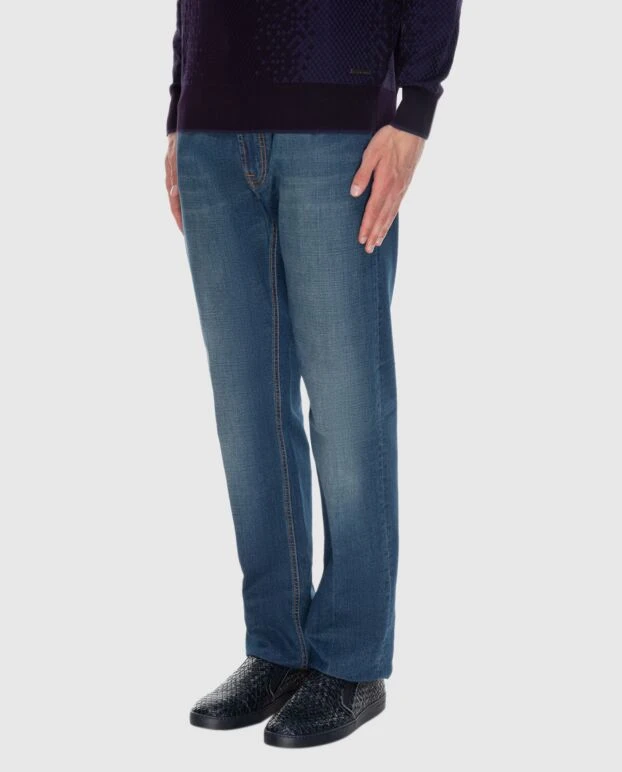 Stefano Ricci джинсы из хлопка синие мужские 173714 - фото 3