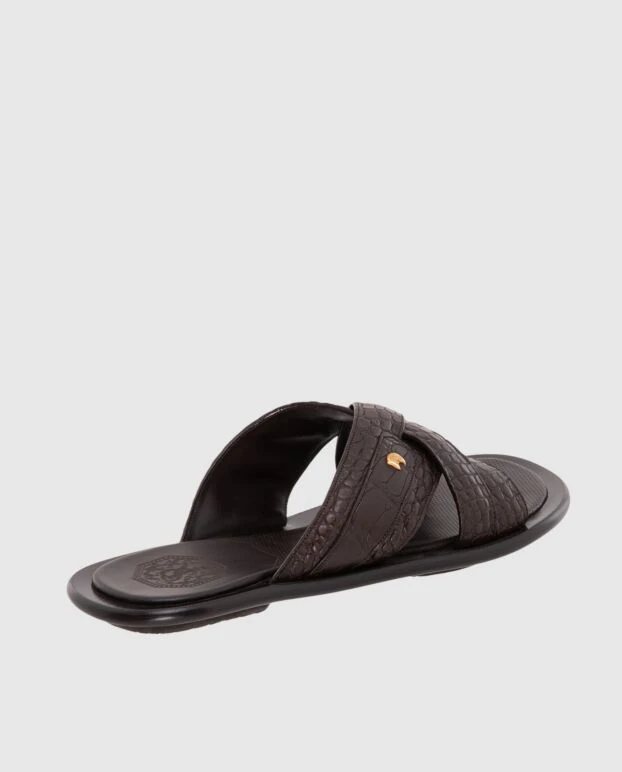 Stefano Ricci сандалии мужские коричневые из фактурной кожи 173722 - фото 3