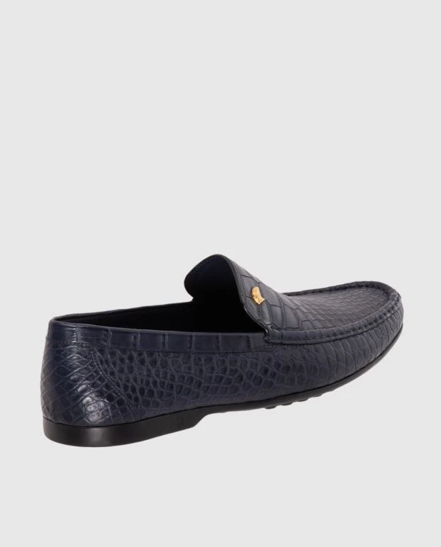 Stefano Ricci мокасины мужские из кожи аллигатора синие 173732 - фото 3