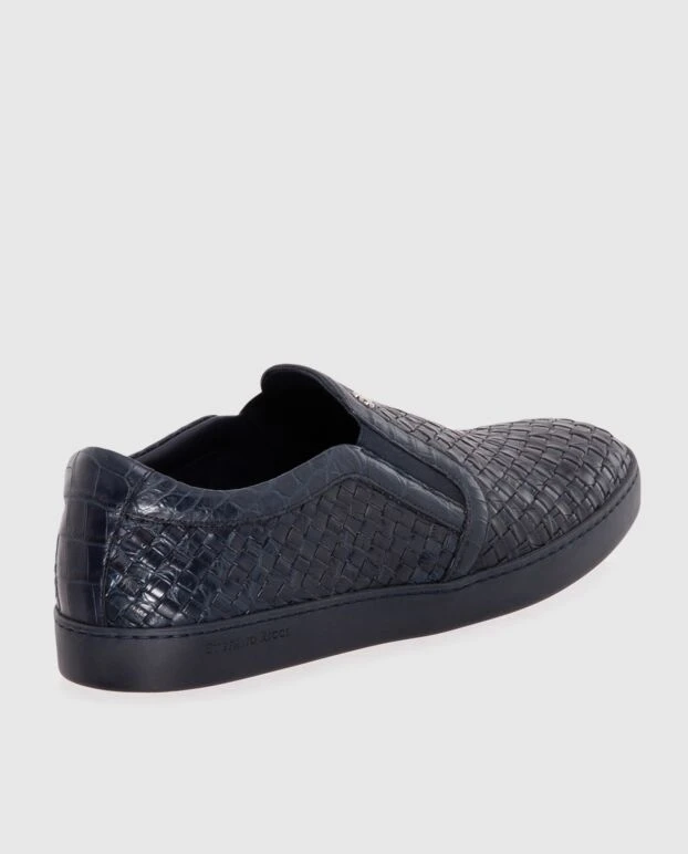 Stefano Ricci лоферы мужские синие из плетеной кожи 173735 - фото 3