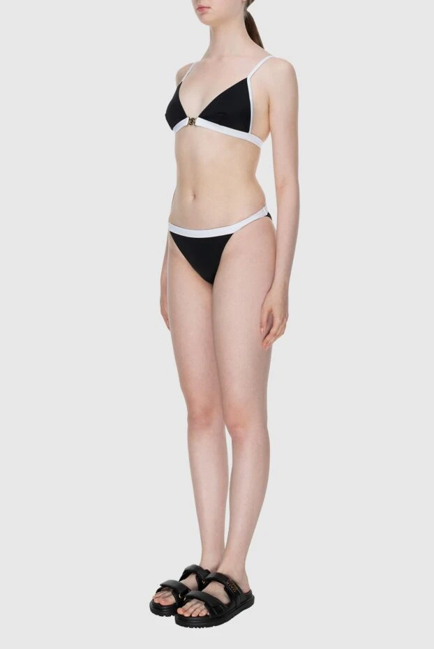 Balmain раздельный купальник женский черный с белыми полосками по краям 173742 - фото 3