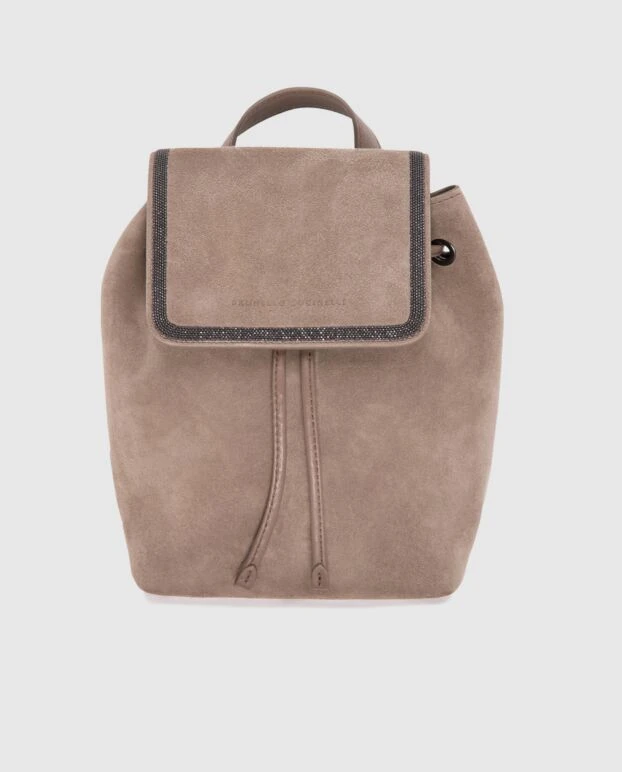 Рюкзак женский бежевый замшевый - фото 1