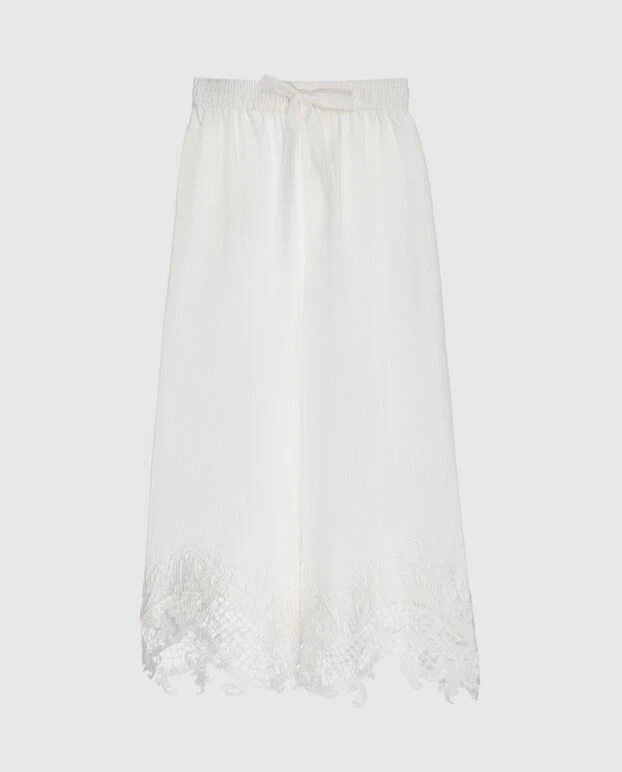 Pants for women white with lace on the bottom - photo 1
