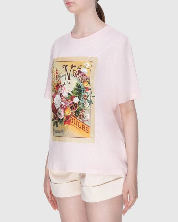 Zimmermann футболка женская розовая хлопковая с принтом 173796 - фото 3