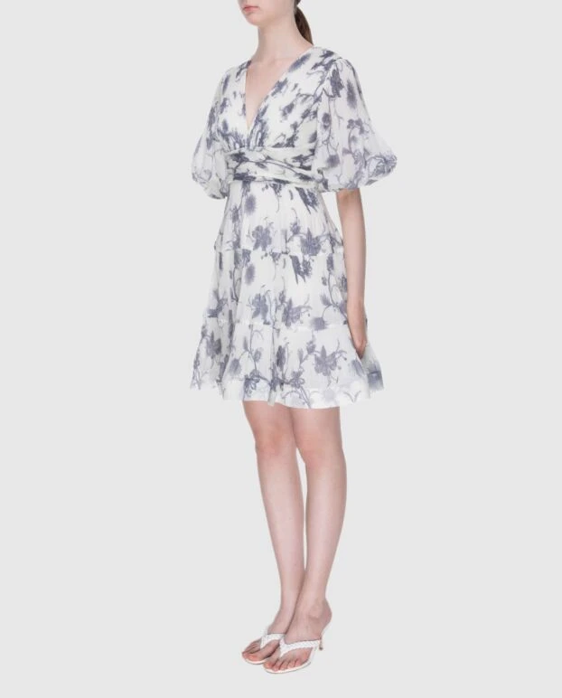 Zimmermann gray women's mini dress with v-neck and floral print 173798 - photo 3