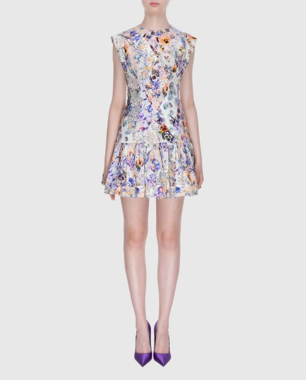 Zimmermann women's blue linen dress with floral pattern 173799 - photo 2