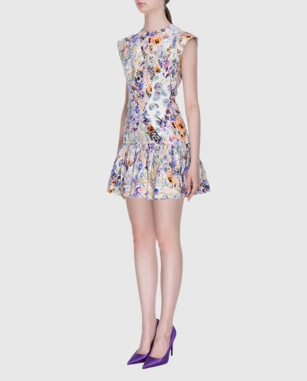 Zimmermann women's blue linen dress with floral pattern 173799 - photo 3