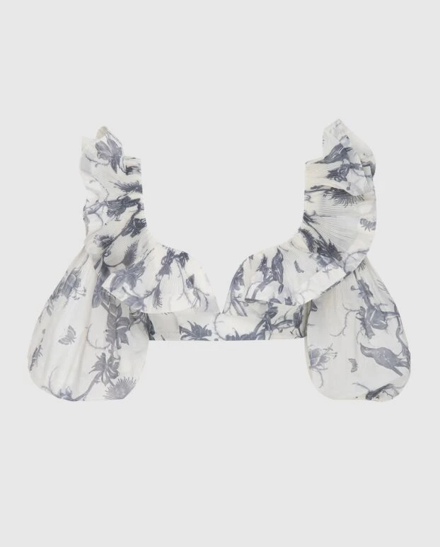 Көлемді жеңдер мен гүлді басып шығарылған әйелдердің сұр топы - фото 1