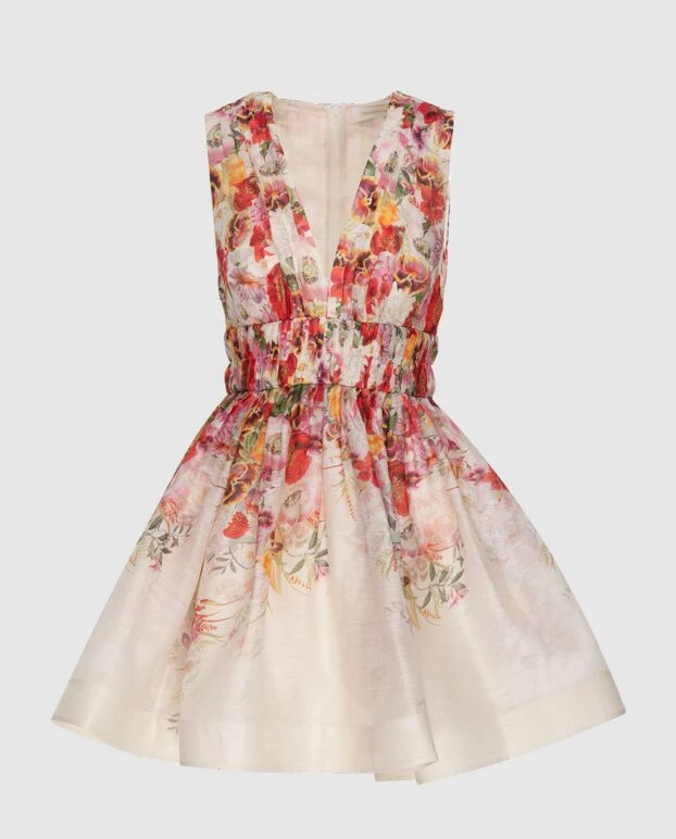 Платье-мини женское красное с V-образным вырезом - фото 1