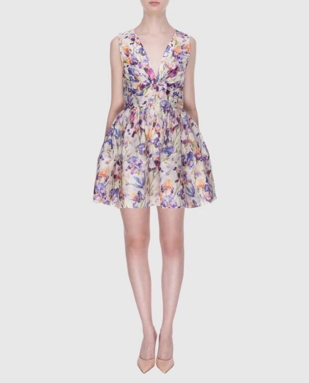 Zimmermann платье-мини женское голубое с v-образным вырезом 173822 - фото 2