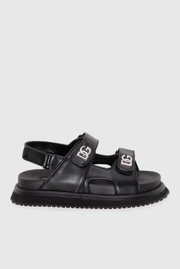 Dolce & Gabbana man black leather sandals for men купить с ценами и фото 173825 - photo 1