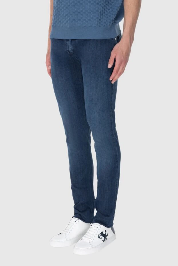 Zilli контрасты тігілген көгілдір түсті түзу джинсы
 173846 - фото 3