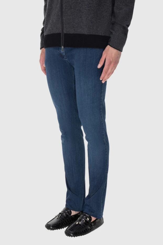 Zilli қызыл түймелі және контрастты тігісі бар мақта джинсы
 173847 - фото 3