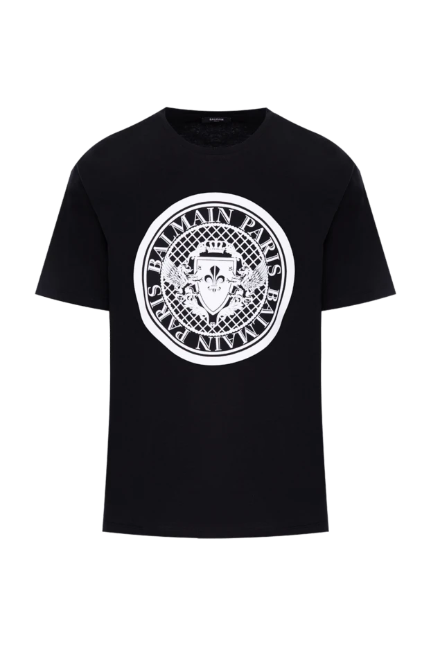 Balmain man black cotton t-shirt for men купить с ценами и фото 173852 - photo 1