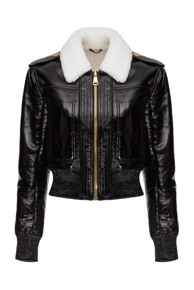 Balmain woman black leather jacket for women купить с ценами и фото 173860 - photo 1