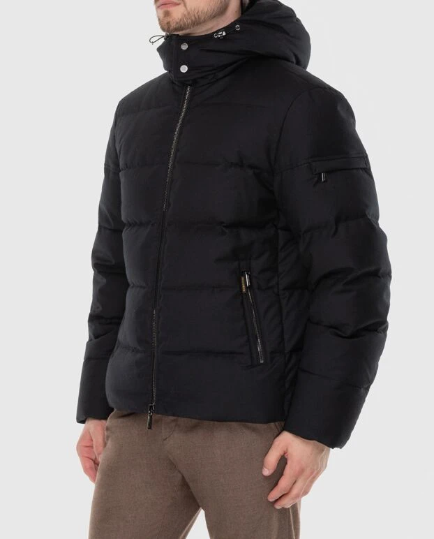 Moorer куртка черная мужская с капюшоном и карманом на рукаве 173868 - фото 3