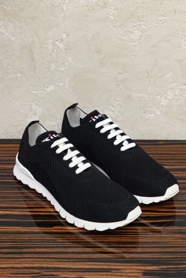 Sneakers made of black knitted fabric with a white sole - photo 2