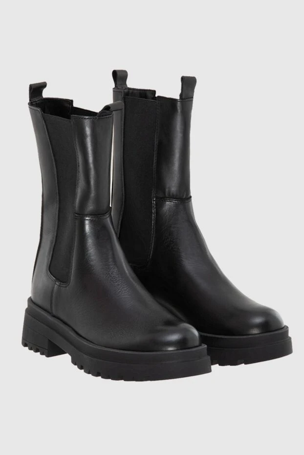 P.A.R.O.S.H. қара былғарыдан жасалған серпімді кірістірулері бар челси етіктері
 173919 - фото 3