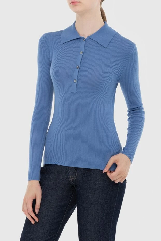 P.A.R.O.S.H. woman blue wool polo shirt for women купить с ценами и фото 173922 - photo 2