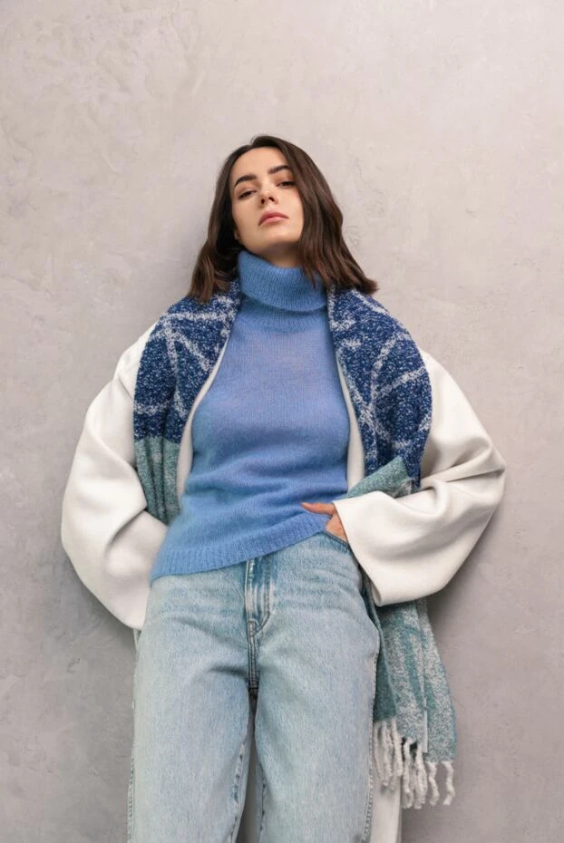 P.A.R.O.S.H. гольф женский голубой с коротким рукавом 173924 - фото 2