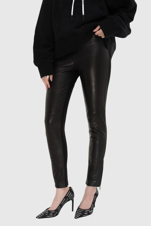 P.A.R.O.S.H. black women's pants with zippers on the cuffs 173932 - photo 3