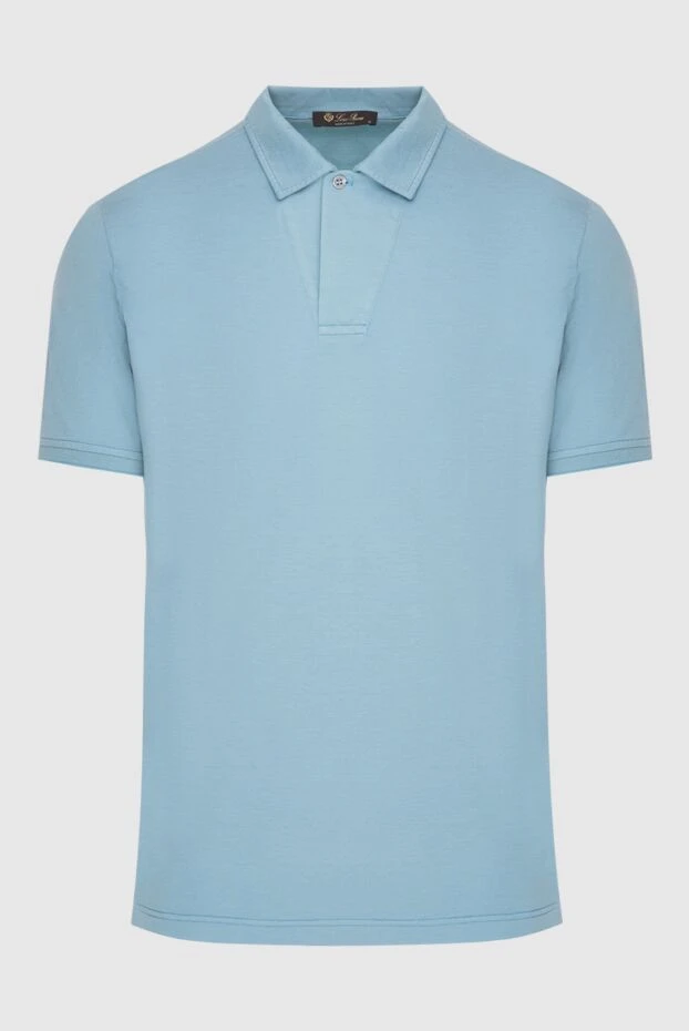 Loro Piana man cotton and silk polo blue for men купить с ценами и фото 173964 - photo 1