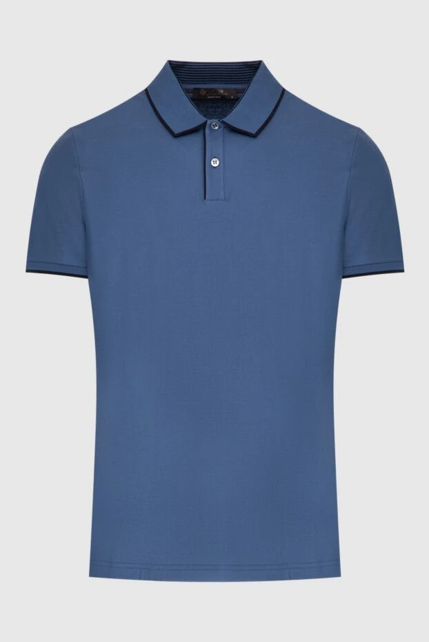 Loro Piana man cotton and elastane polo blue for men купить с ценами и фото 173967 - photo 1