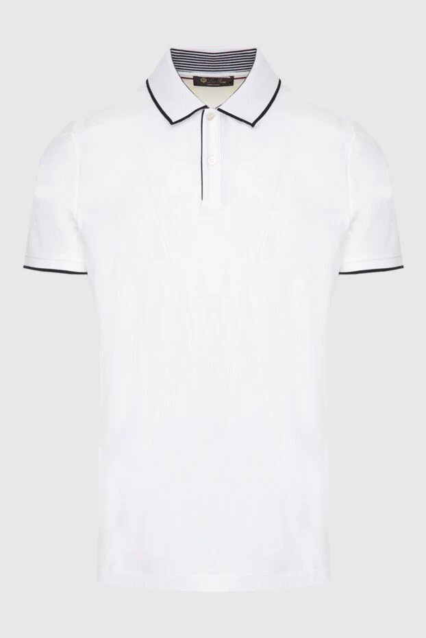 Loro Piana man white cotton and elastane polo for men купить с ценами и фото 173971 - photo 1