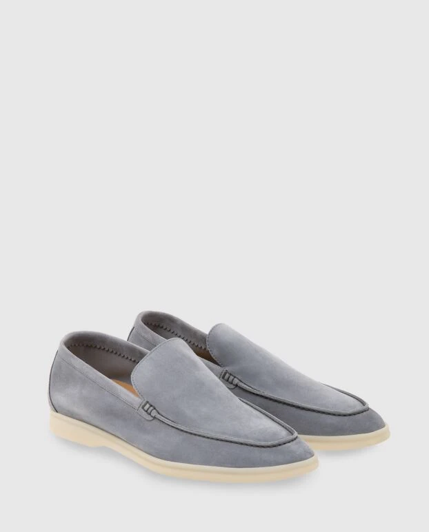 Loro Piana classic gray suede loafers for men 173973 - photo 3