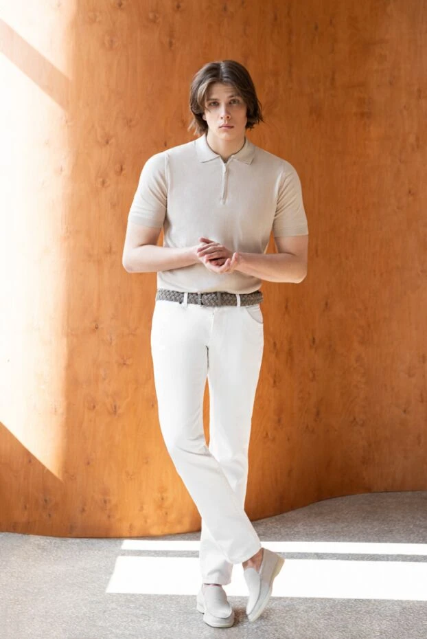 Loro Piana лоферы мужские замшевые классические бежевые 173974 - фото 2