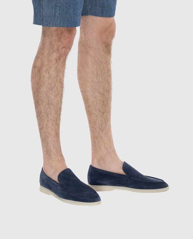 Loro Piana man blue suede loafers for men купить с ценами и фото 173975 - photo 2