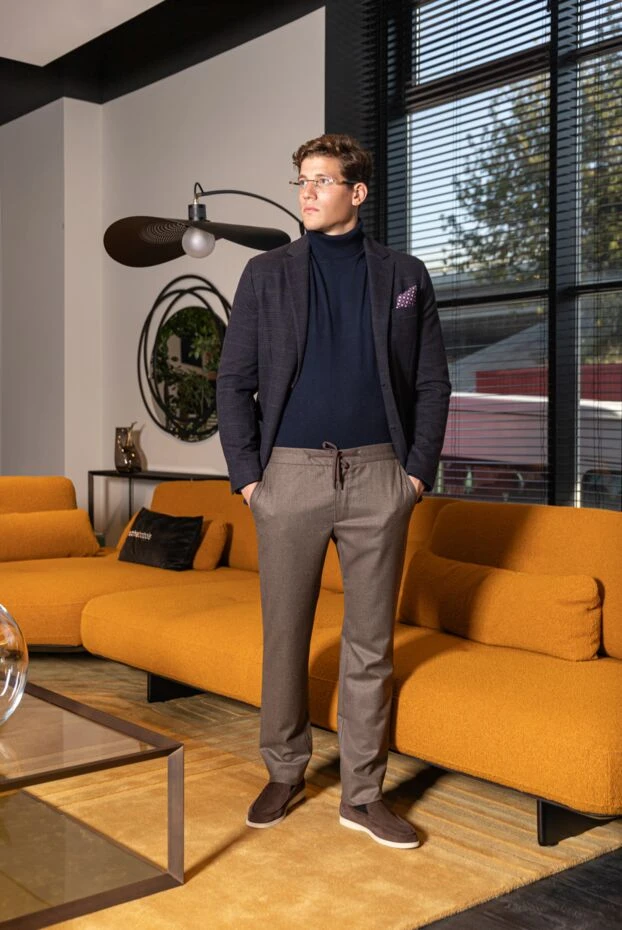 Loro Piana лоферы мужские замшевые классические коричневые 173977 - фото 2