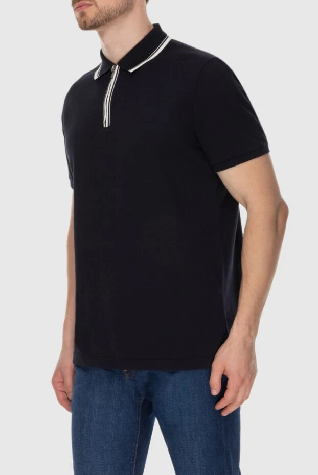 Loro Piana black polo shirt with contrast tape for men 174008 - photo 3