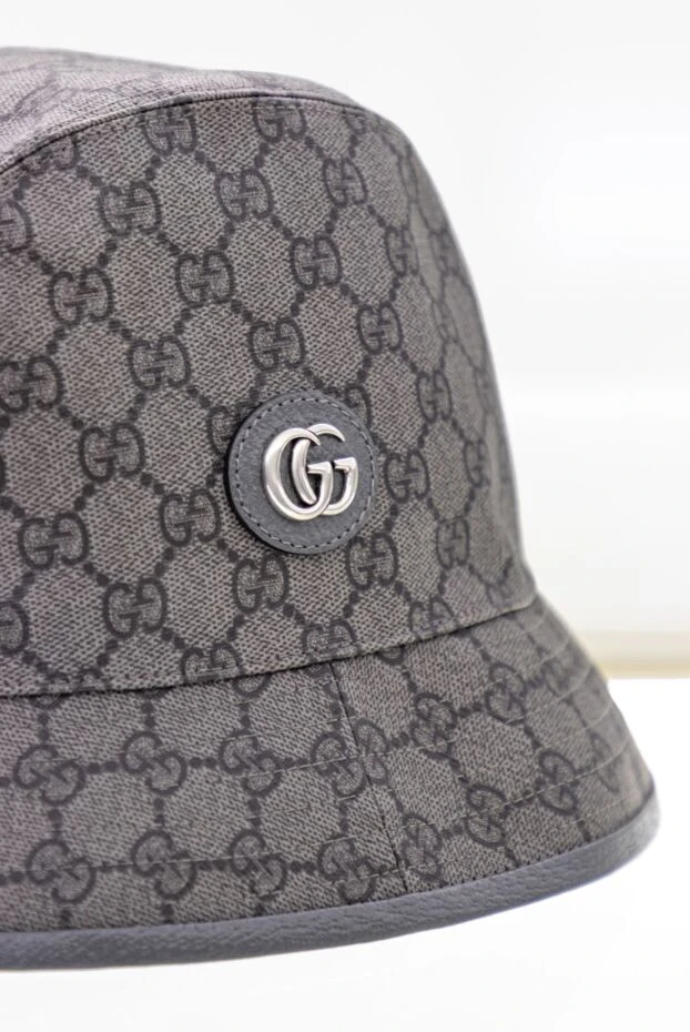 Gucci панама мужская коричневая с лого и принтом 174024 - фото 3