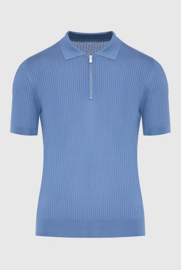 Corneliani man blue silk polo for men купить с ценами и фото 174029 - photo 1