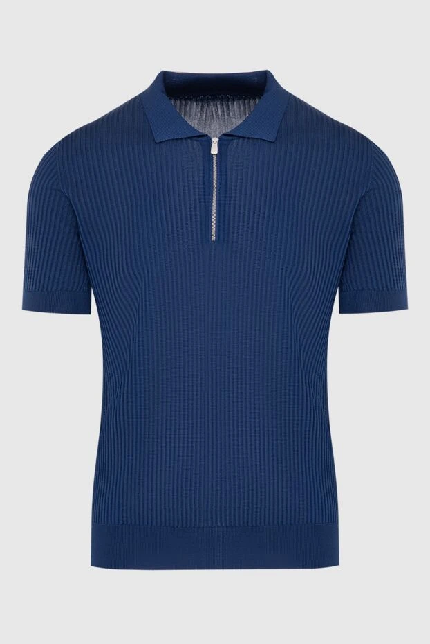 Corneliani man silk polo blue for men купить с ценами и фото 174030 - photo 1