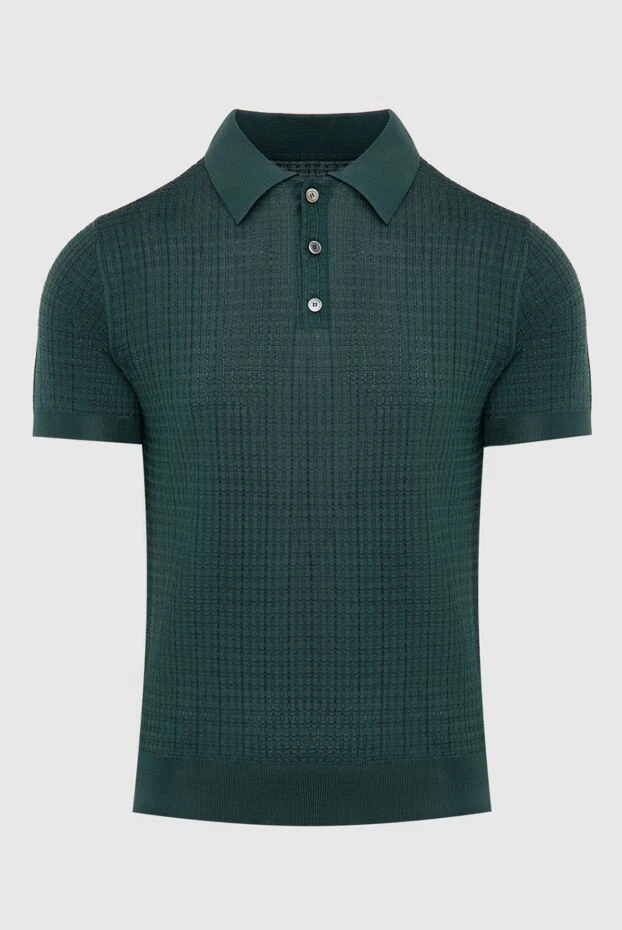 Corneliani man silk polo green for men купить с ценами и фото 174032 - photo 1