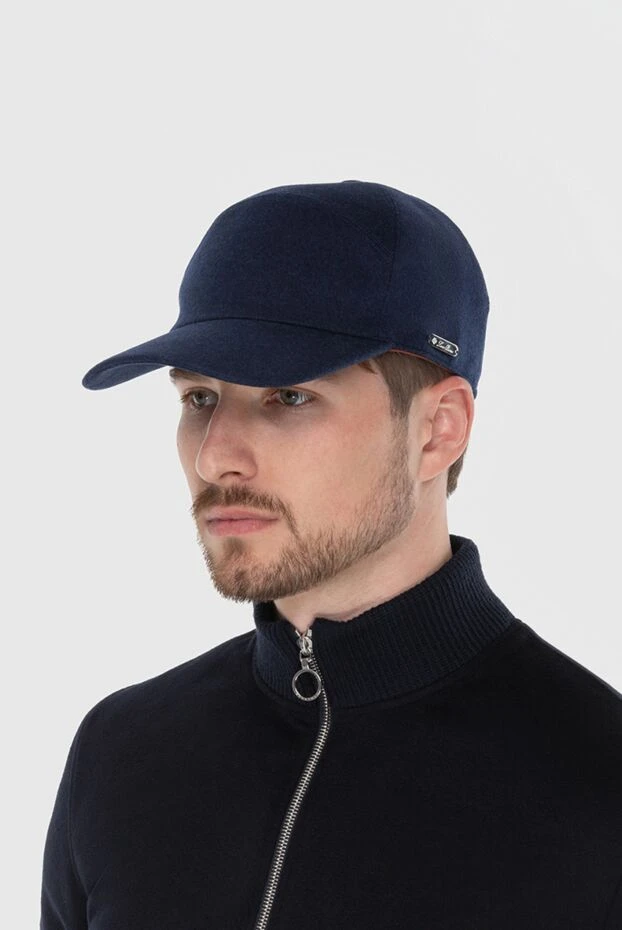 Loro Piana man blue cashmere cap for men купить с ценами и фото 174038 - photo 2