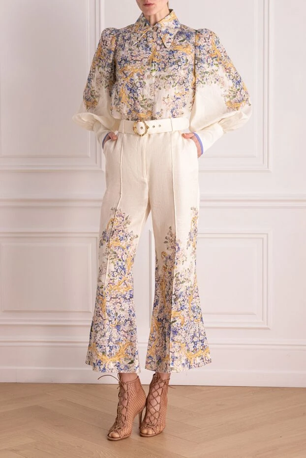 Zimmermann брючный костюм из льна белый женский 174049 - фото 2