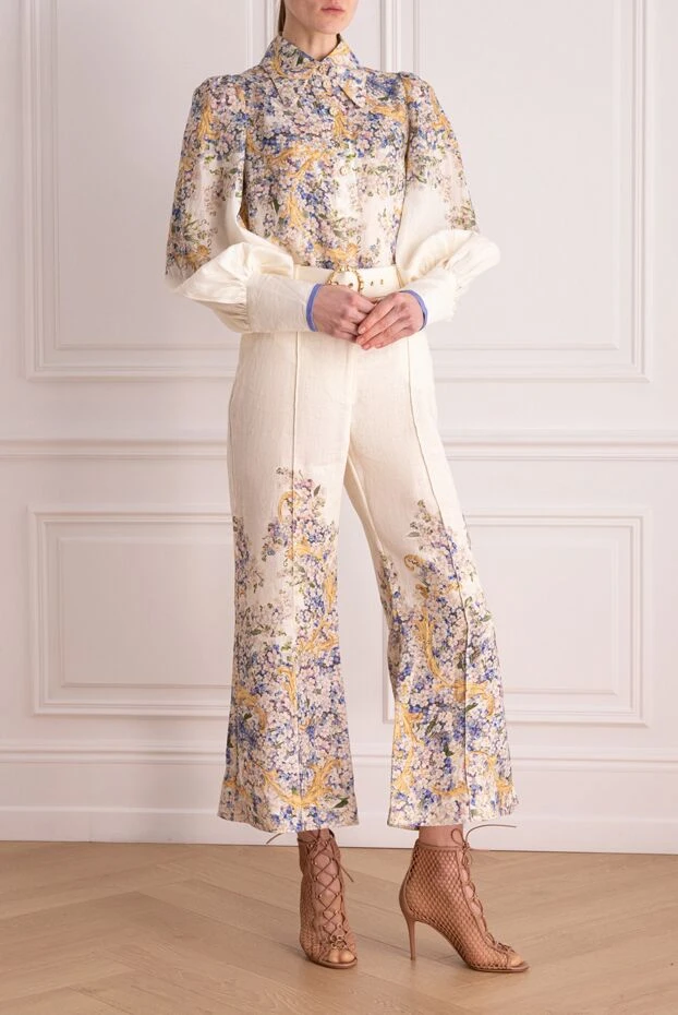 Zimmermann брючный костюм из льна белый женский 174049 - фото 3