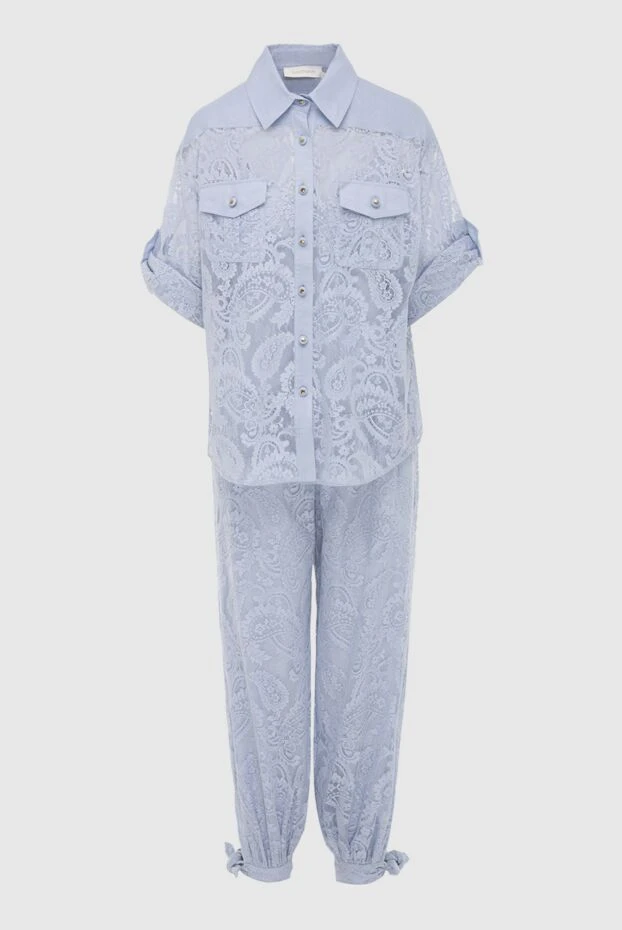 Pantsuit made of cotton and nylon blue for women - photo 1