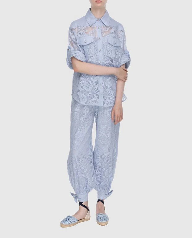 Zimmermann брючный костюм из хлопка и нейлона голубой женский 174050 - фото 2
