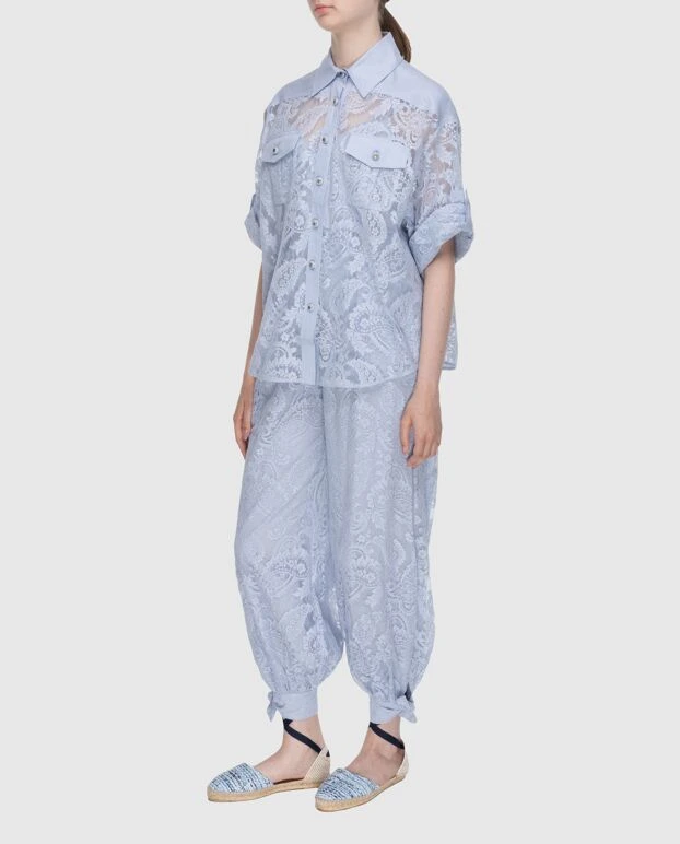 Zimmermann брючный костюм из хлопка и нейлона голубой женский 174050 - фото 3