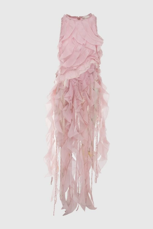 Топ женский розовый с длинными рюшами - фото 1