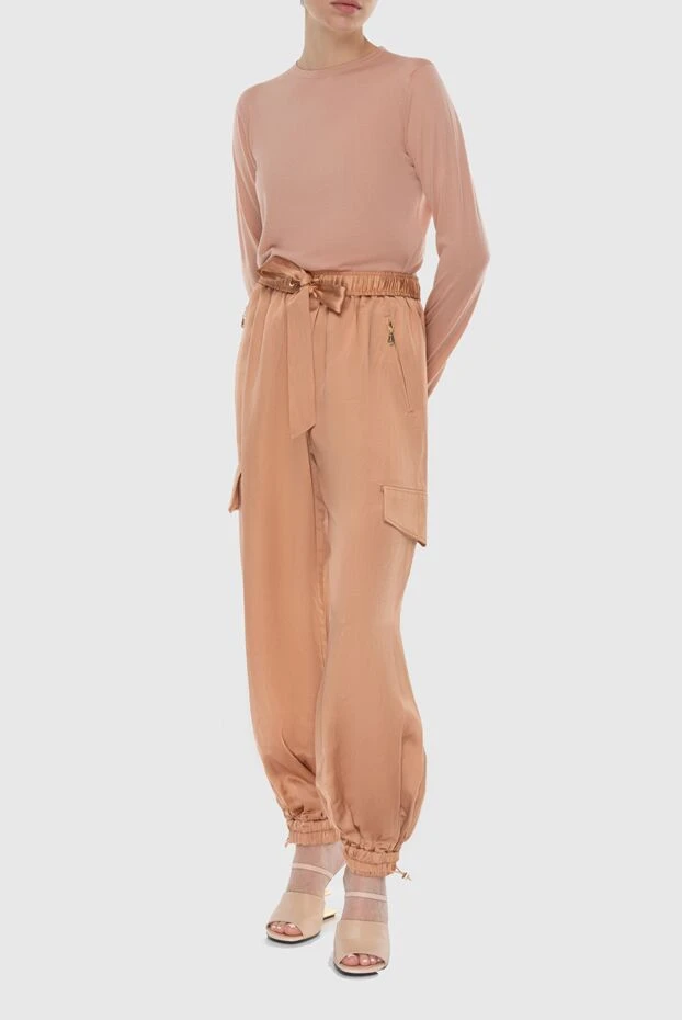 Zimmermann брюки женские коричневые с поясом и карманами 174055 - фото 2