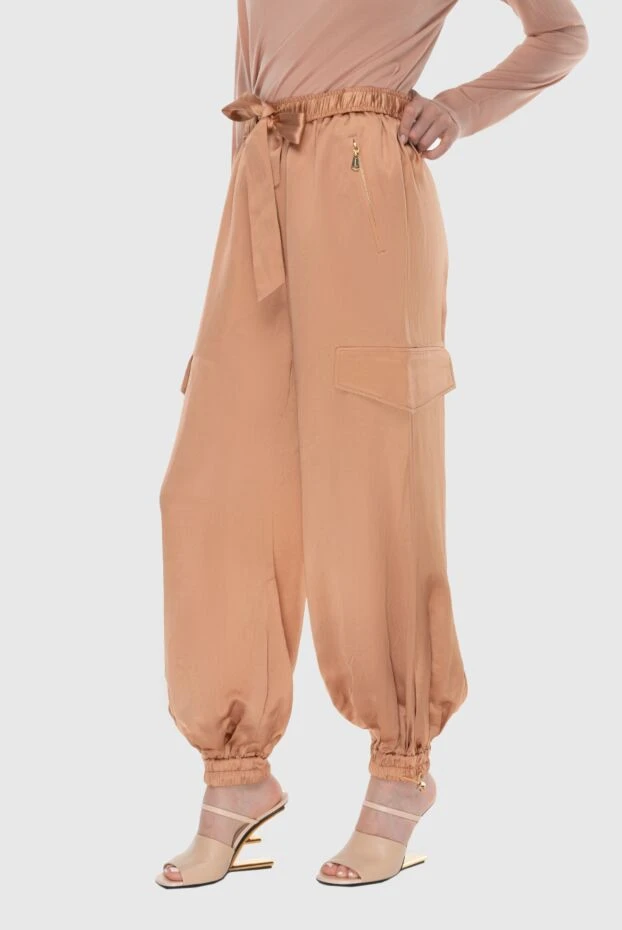 Zimmermann брюки женские коричневые с поясом и карманами 174055 - фото 3