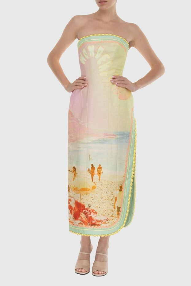 Zimmermann платье-миди женское желтое с пляжным принтом 174056 - фото 2