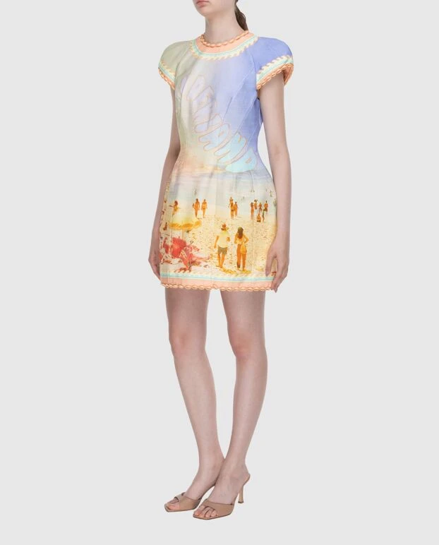 Zimmermann платье-мини женское желтое с пляжным принтом 174057 - фото 3