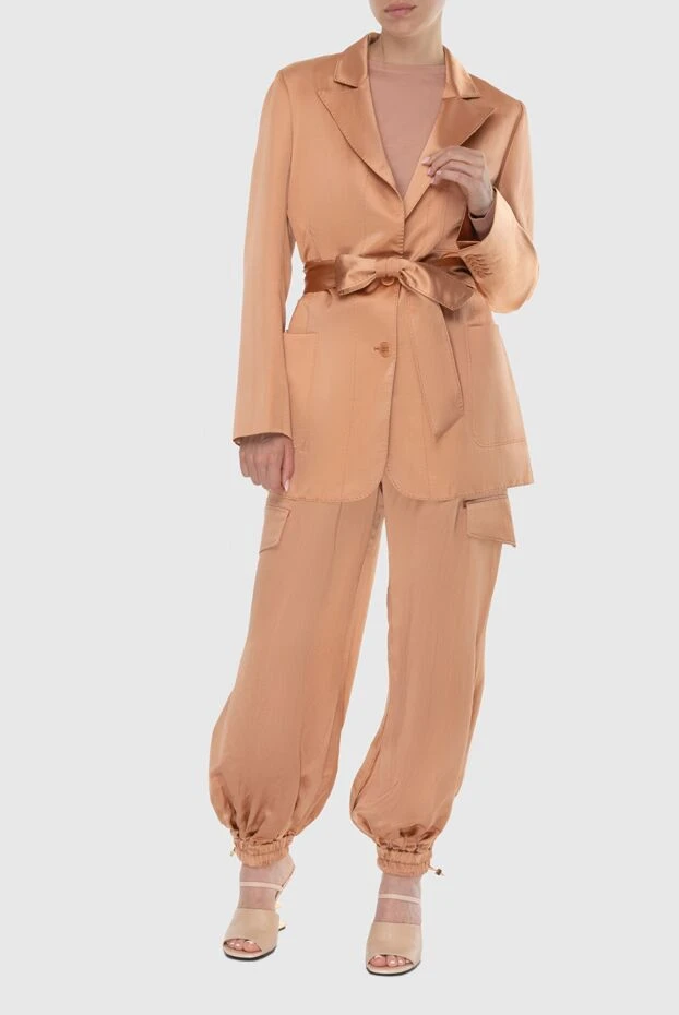 Zimmermann жакет длинный женский коричневый с поясом 174059 - фото 2