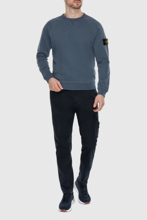 Stone Island man gray cotton sweatshirt for men купить с ценами и фото 174079 - photo 2